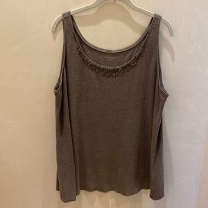 Eileen Fisher Linen Sequin Tank Gray Smoke